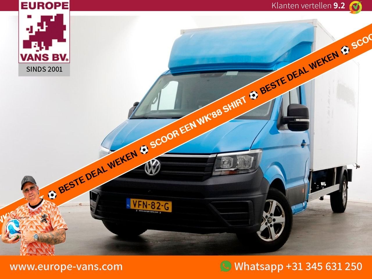 Volkswagen Crafter 35 2.0 TDI E6 Bakwagen met achterdeuren 2, Auto's, Blauw, Bedrijf, Parkeersensor, Onderhoudsboekje