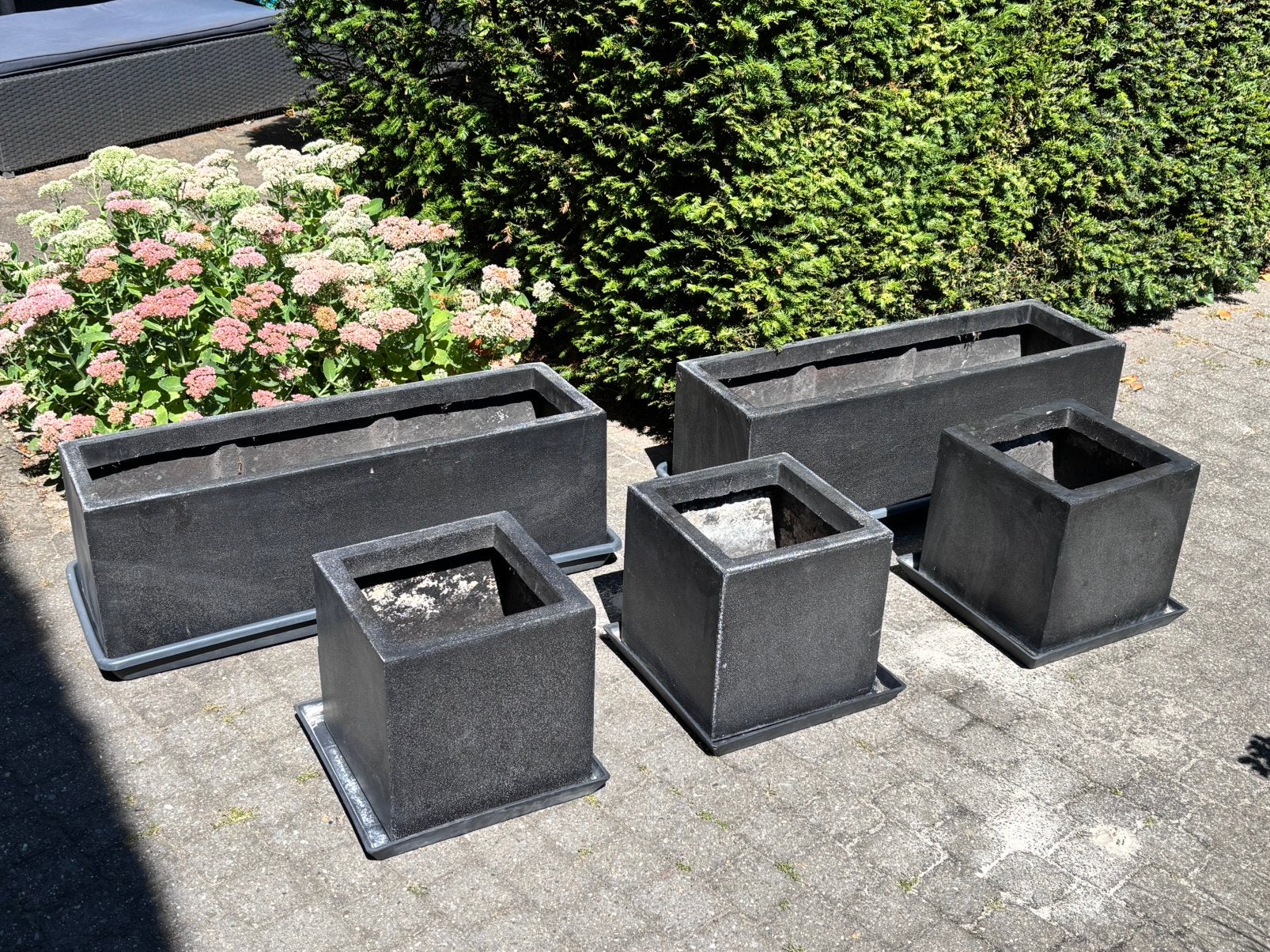 5 plantenbakken, Tuin en Terras, Ophalen, Kunststof, Gebruikt, Balkon