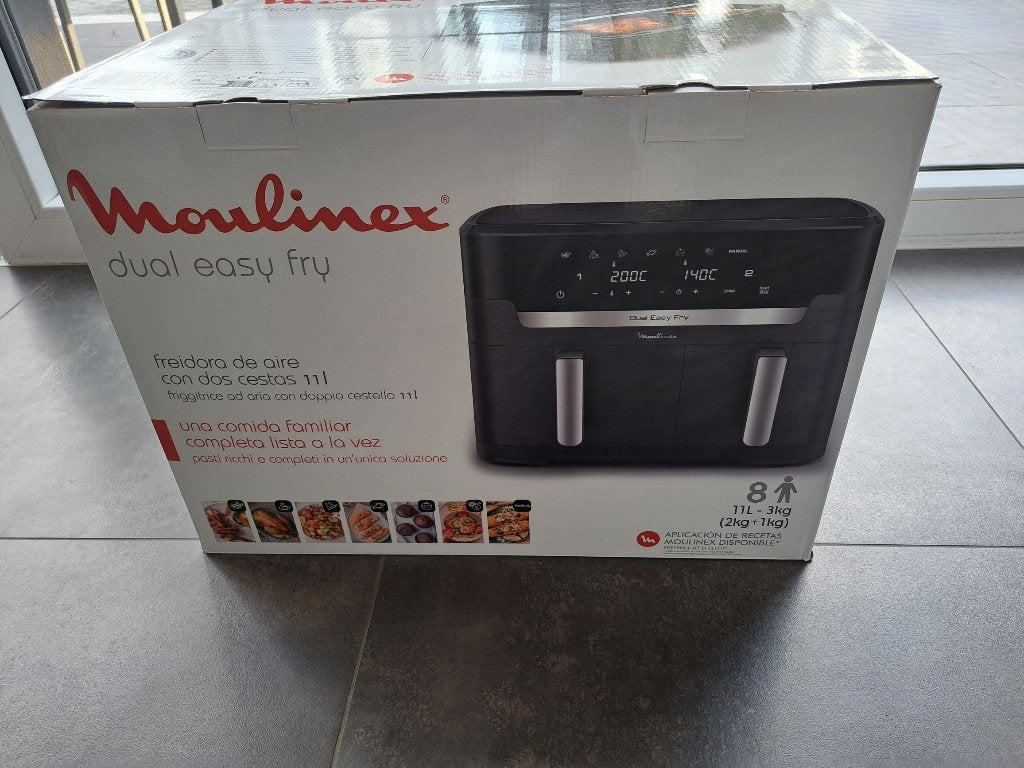 Friteuse à air Moulinex Dual Easy Fry XXL, Electroménager, Enlèvement ou Envoi, Neuf, Friteuse à air