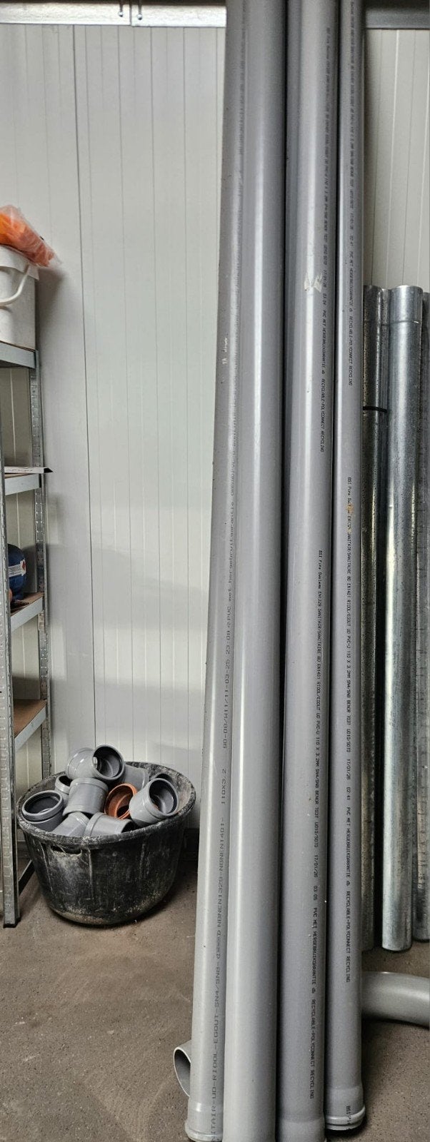 5x pvc buizen 110 +hulpstukken, Bricolage & Construction, Enlèvement, Neuf, PVC, Évacuation