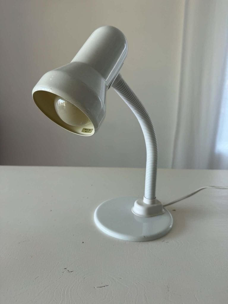 Lampe de bureau Vintage Massive, Vintage, Enlèvement ou Envoi, Blanc, Lampe de bureau