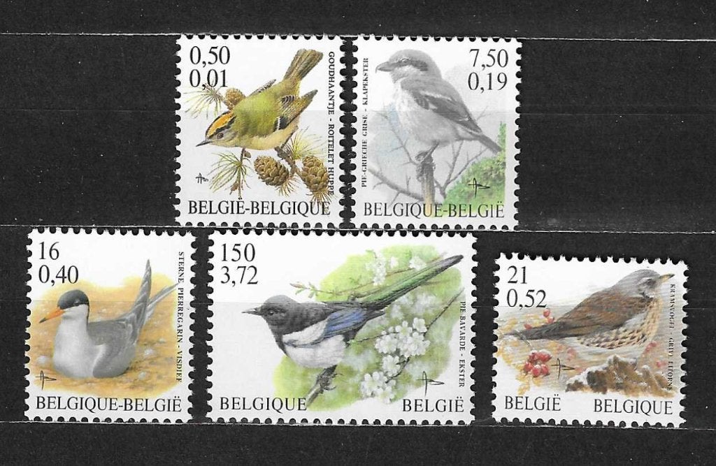 Belgique OPC 2985-88 + 3011 Oiseaux type Buzin (2001) **, Timbres & Monnaies, Enlèvement ou Envoi, Non oblitéré, Neuf