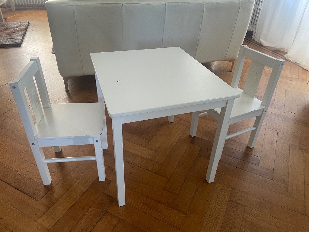 Table + chaises IKEA KRITTER, Enlèvement, Utilisé, Chaise(s)
