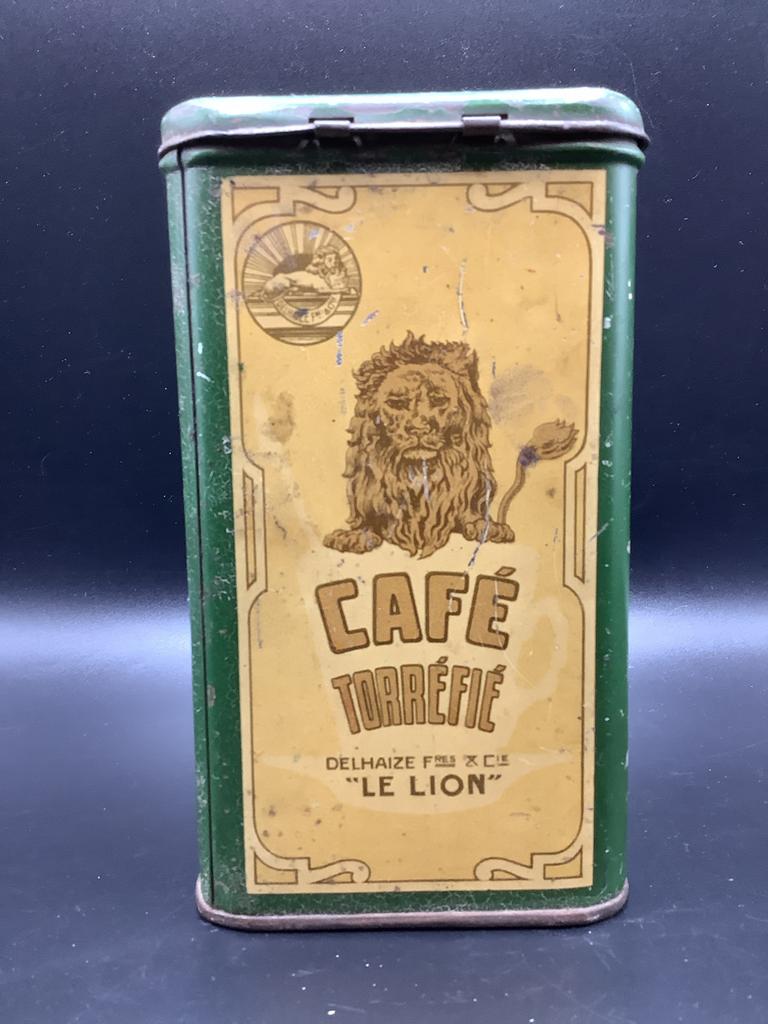 Oude Delhaize Le Lion koffiedoos, Ophalen of Verzenden, Gebruikt