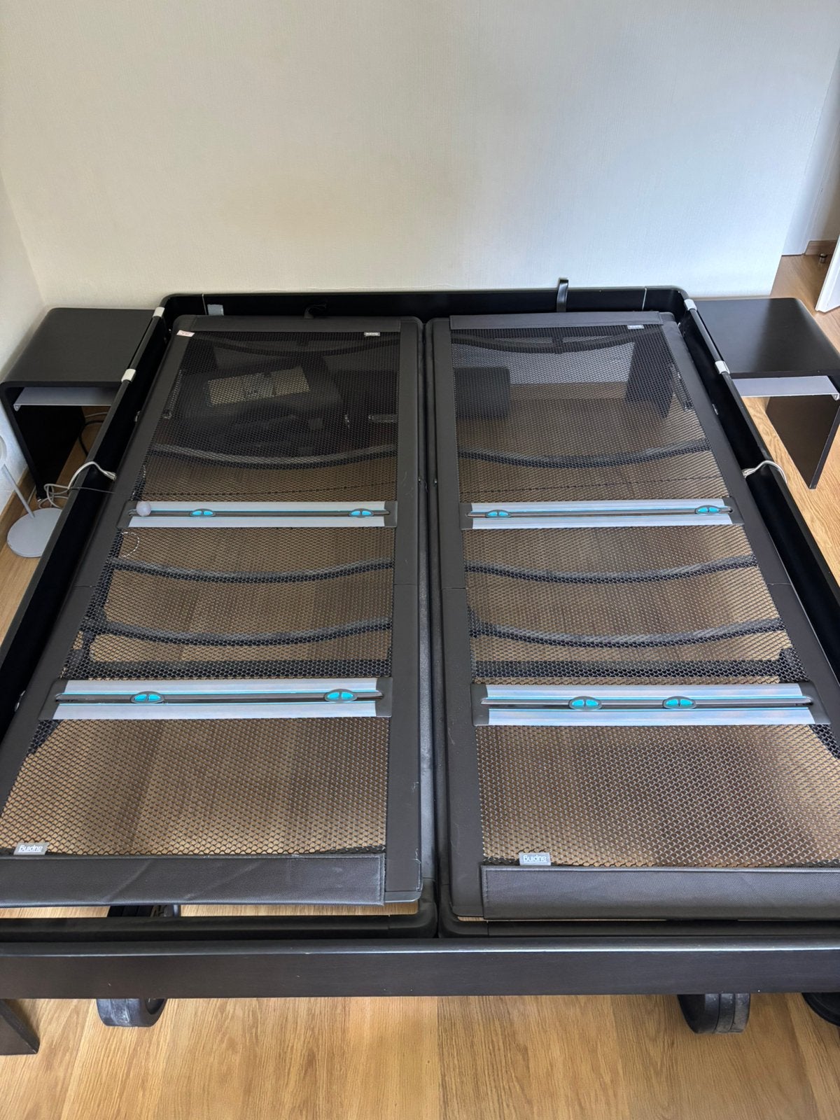 Auping bedframe en 2 zwarte bedbodems 160cm, Huis en Inrichting, Slaapkamer | Bedden, Ophalen, Gebruikt, Zwart, 200 cm