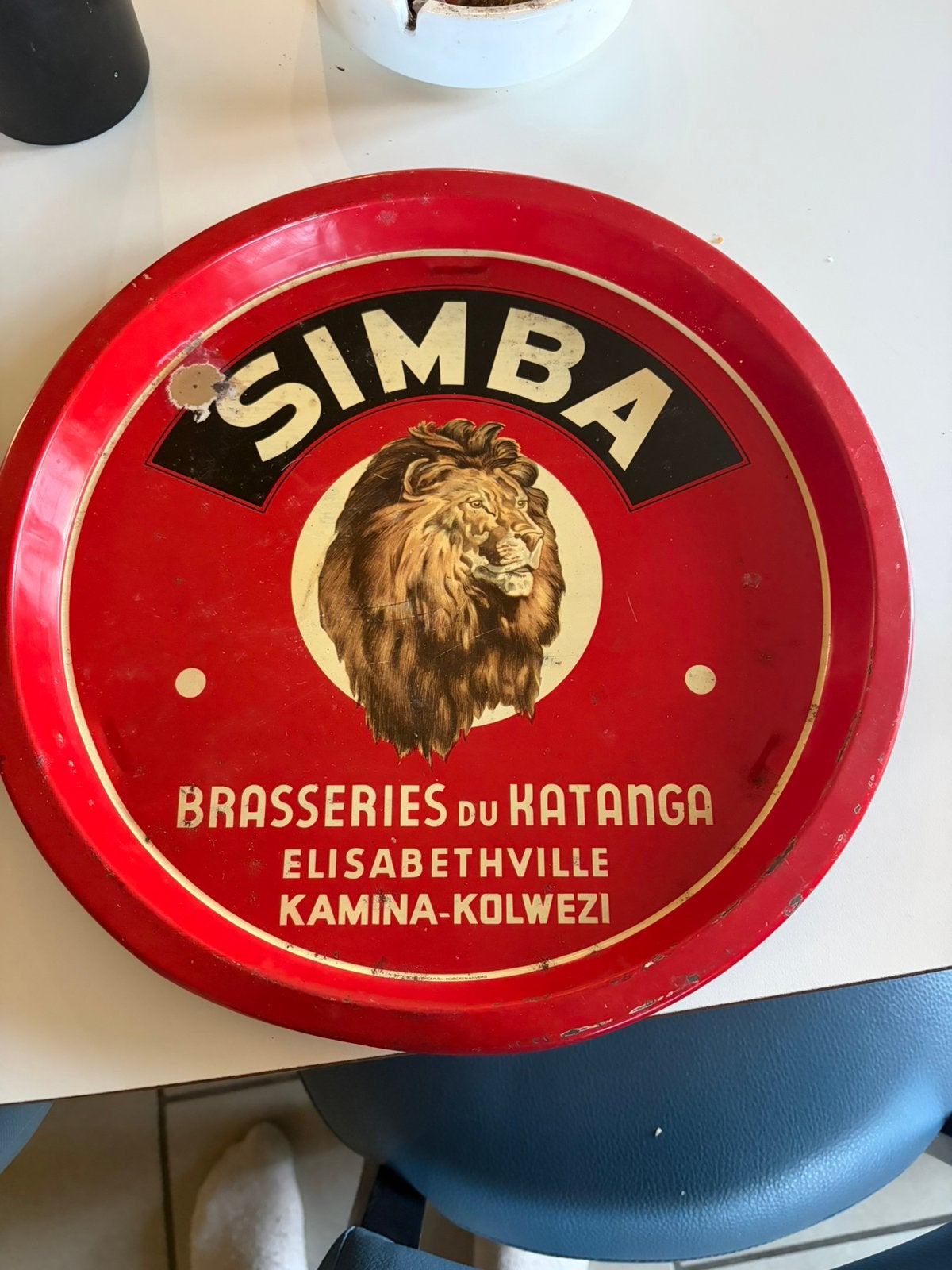 Blikken plateau simba brasseries du katanga, Enlèvement, Utilisé, Panneau publicitaire