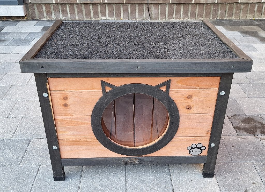 Kattenhuis van hout, weerbestendig en uv-bestendig, Ophalen, Zo goed als nieuw