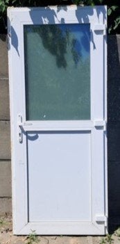 Porte extérieure en PVC avec verre à lait 91 x 211 cm, Porte extérieure, Verre, Enlèvement, 200 à 215 cm