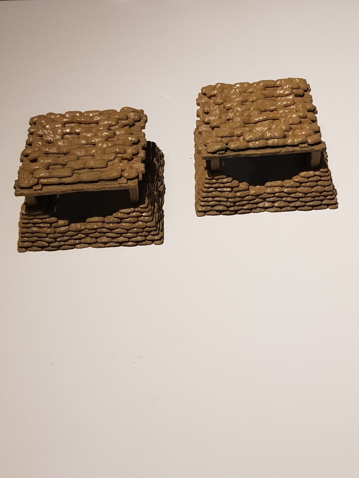 Wargaming de table, 2 bunkers, L : 13,5 cm, L : 13,5 cm, H :, Enlèvement ou Envoi, Comme neuf, Historique, Accessoires