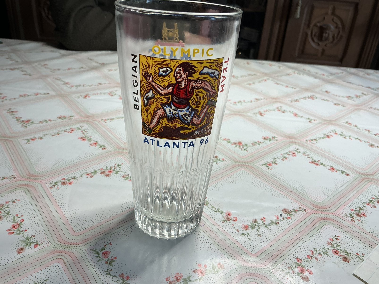 Verre à bière MAES  - jeu OLYMPIC  a ATLANTA EN 1996, Collections, Enlèvement ou Envoi, Comme neuf, Verre à bière