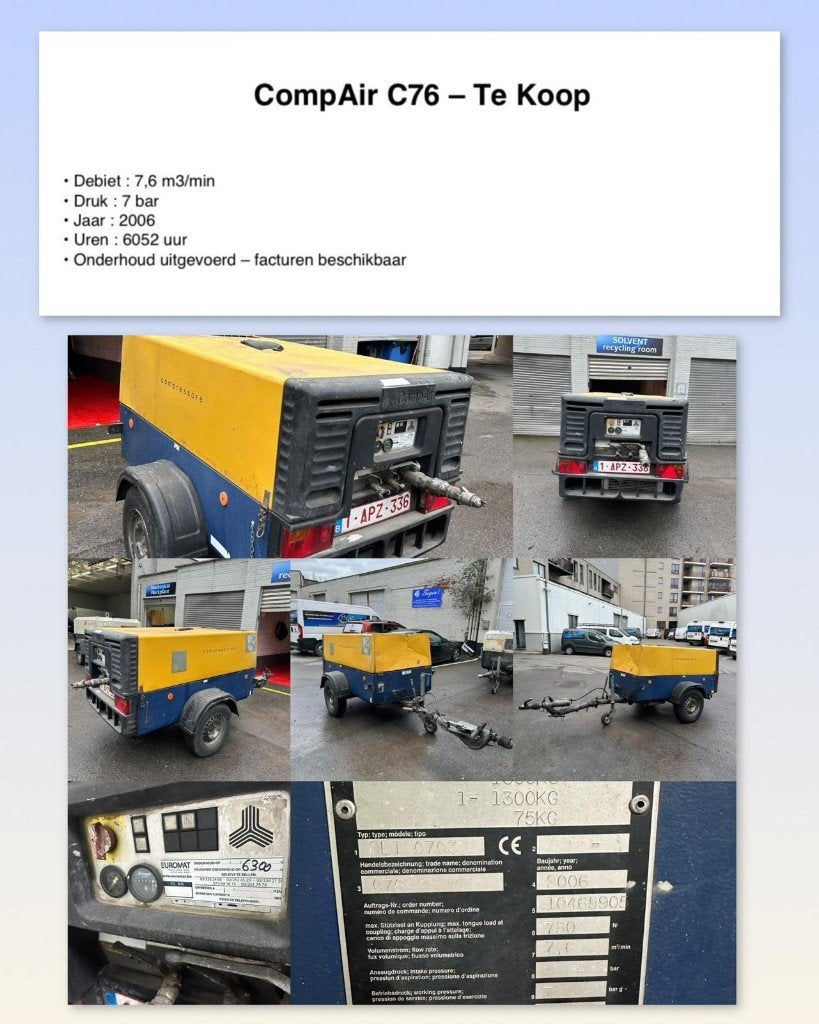 Compressor CompAir C76, Zakelijke goederen, Machines en Bouw | Pompen en Compressoren, Ophalen