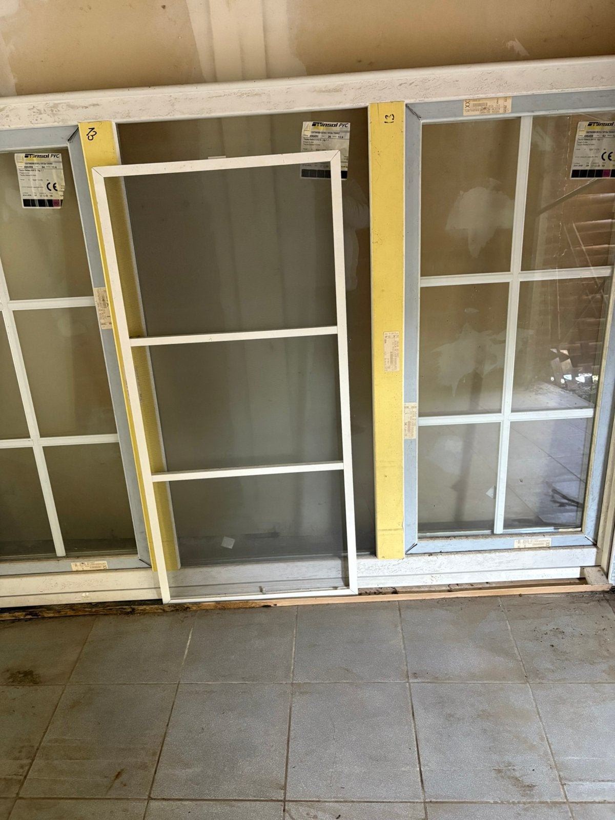 Fenêtre PVC à double ouverture 2050mm X 1395mm Winsol, 75 à 150 cm, Synthétique, Enlèvement, Vitre comprise