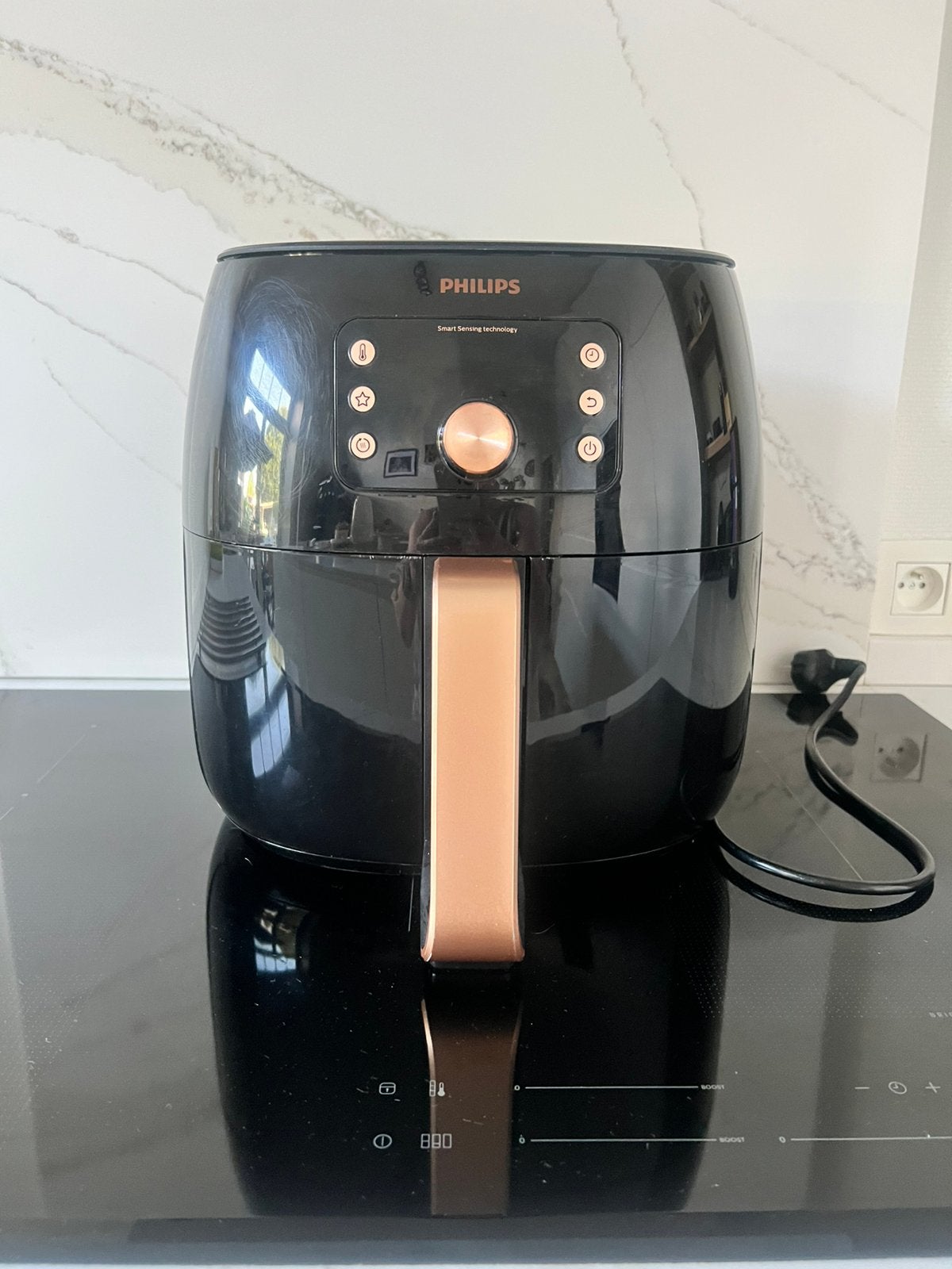 Philips airfryer premium XXL zwart/brons, Elektronische apparatuur, Airfryers, Ophalen, Zo goed als nieuw, Airfryer XXL, 1000 t/m 1499 gram