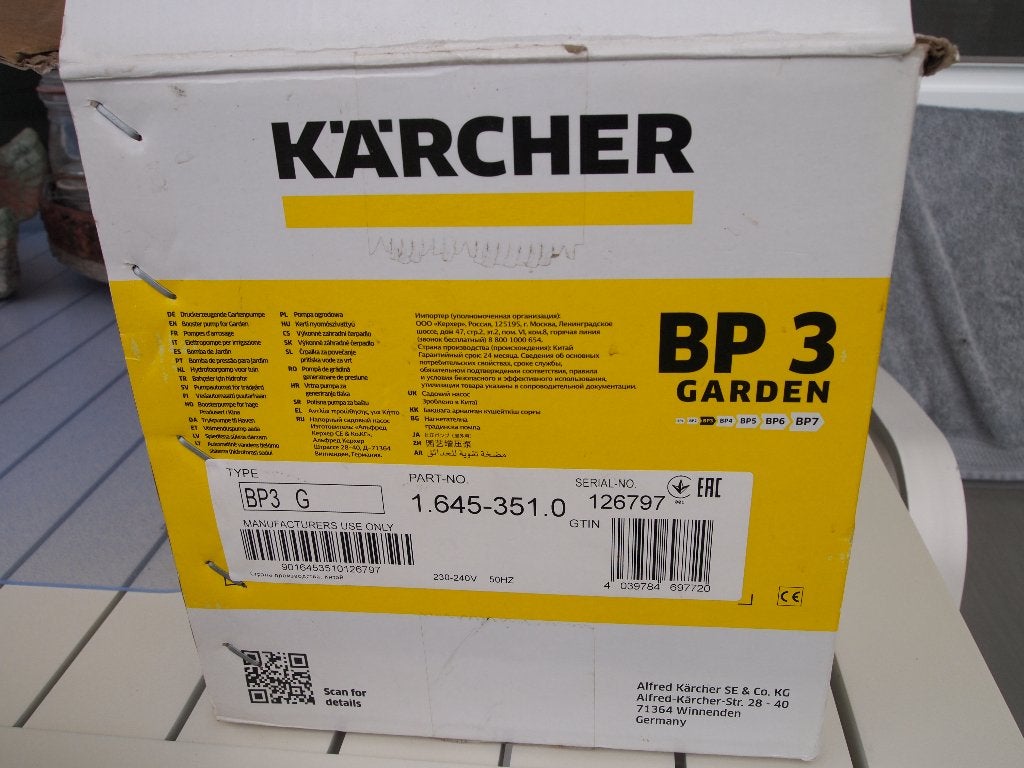 Kärcherpomp BP3, Enlèvement, Comme neuf, Électrique, Pompe d'irrigation