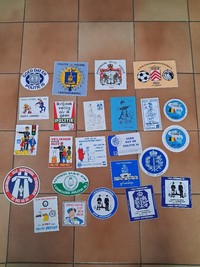 Oude stickers Politie, Verzamelen, Ophalen of Verzenden