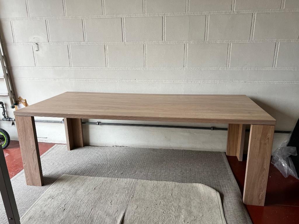 Grote eettafel 220x95 cm – stevige tafel – houtlook, Huis en Inrichting, Ophalen, Overige materialen, Gebruikt, 200 cm of meer