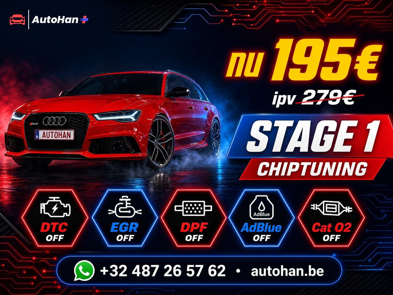 Chiptuning Stage 1/2 | EGR/DPF/ADBLUE/CATo2 | ECU & TCU, Auto diversen, Tuning en Styling, Ophalen