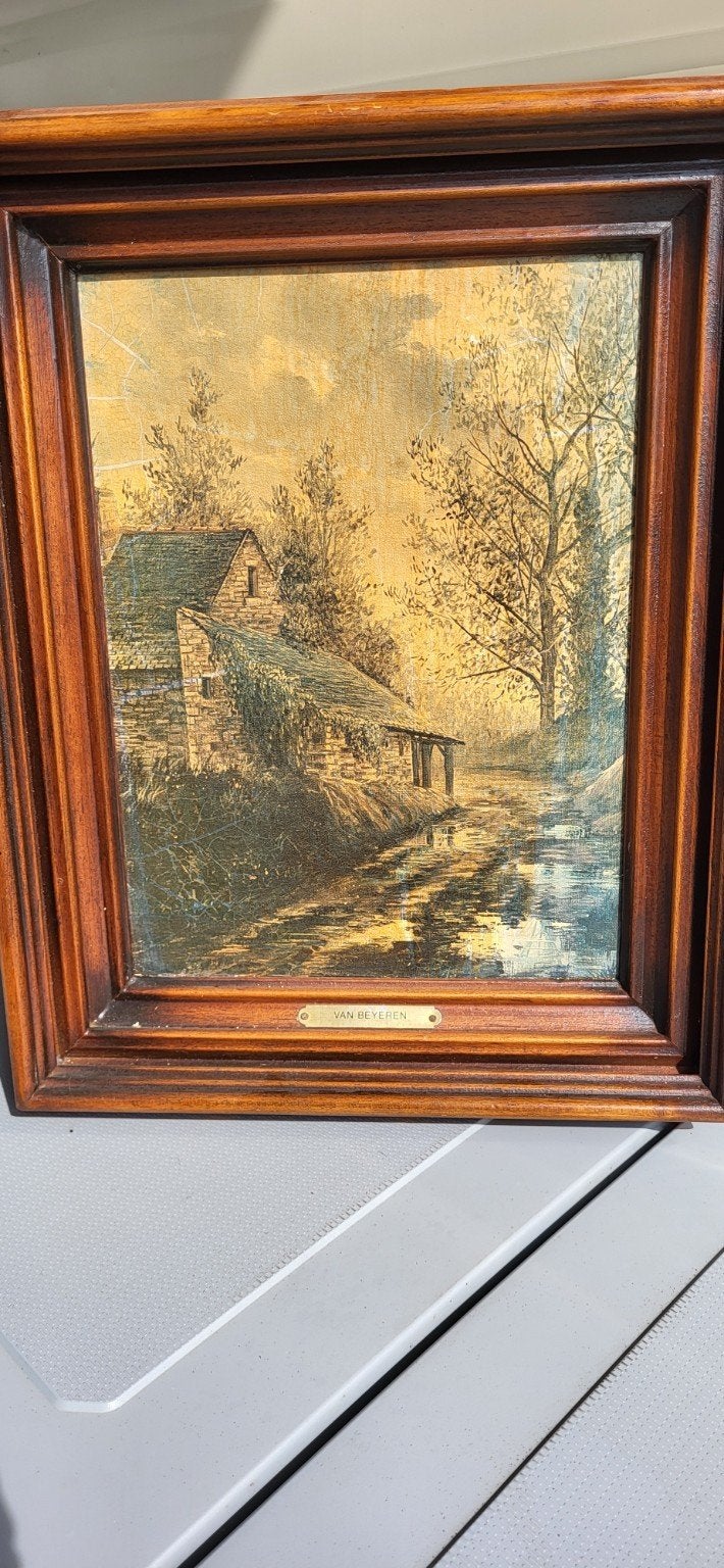 mooie wandkaders en zetel plus oude beer, Antiek en Kunst, Ophalen