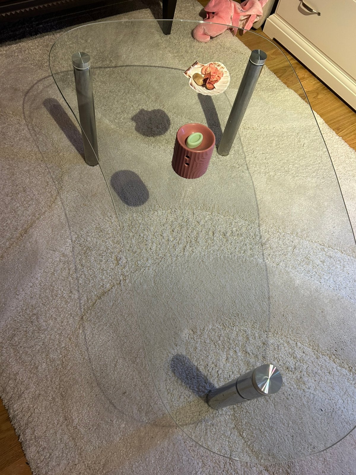 Salontafel voor woonkamer glas en chroom 50 eu, Huis en Inrichting, Tafels | Salontafels, Ophalen, Gebruikt, Glas