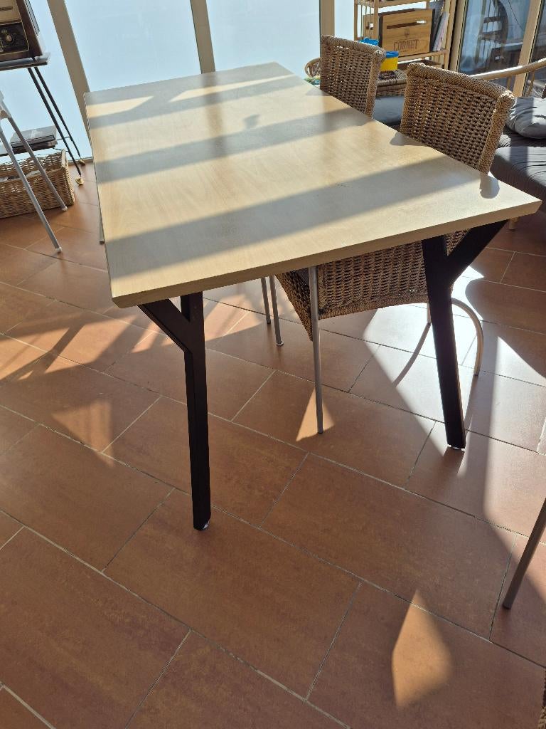 table de cuisine/salle à manger avec 6 chaises en cordes, Maison & Meubles, 150 à 200 cm, Cinq personnes ou plus, Enlèvement, Utilisé