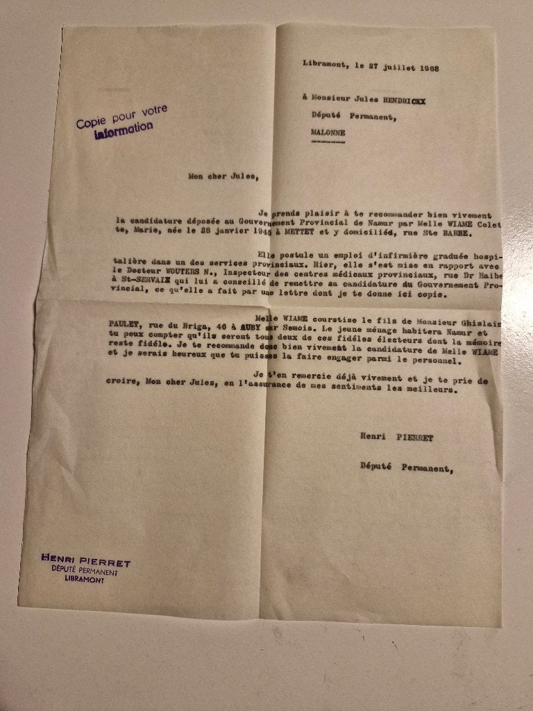 Lettres ancienne, Ophalen