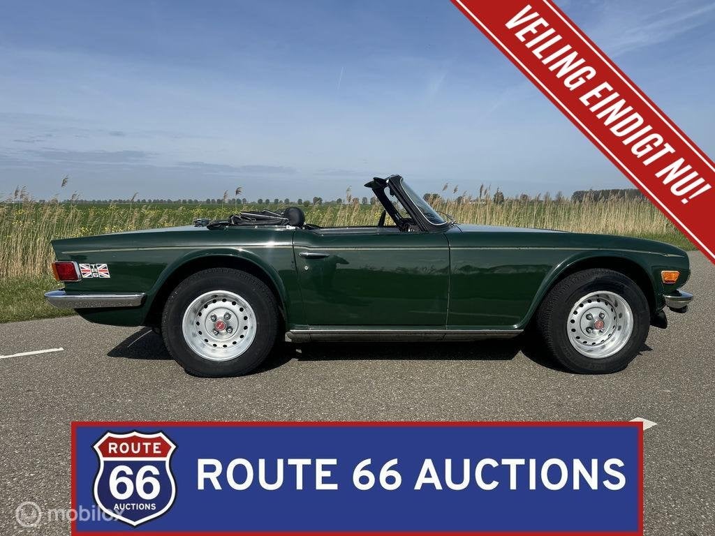 Triumph TR6 | 1976 | Route 66 Auctions, Triumph, Zwart, Bedrijf, Handgeschakeld