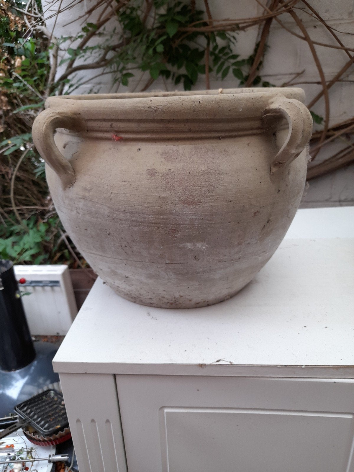 Aardewerk, bloempot, perfecte staat, Rond, Zo goed als nieuw, Minder dan 40 cm, Ophalen
