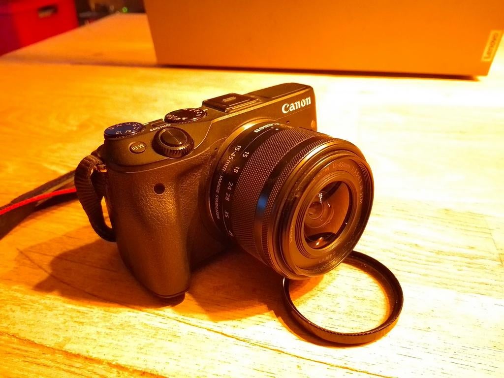 Canon EOS M3 camera met 15-45mm lens, Audio, Tv en Foto, Fotocamera's Digitaal, Gebruikt, Canon, Ophalen of Verzenden, 24 Megapixel