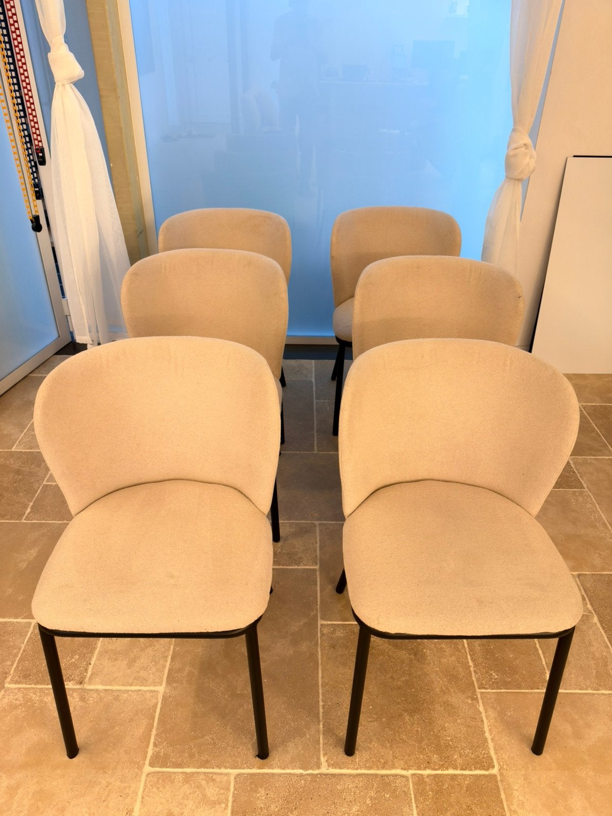 6 eetkamer stoelen, Maison & Meubles, Landelijk modern, Enlèvement, Blanc, Tissus