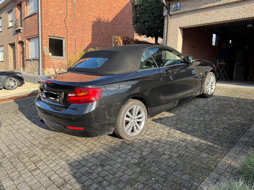 BMW 218i Cabrio, Auto's, BMW, 100 kW, Zwart, 1485 kg, Handgeschakeld