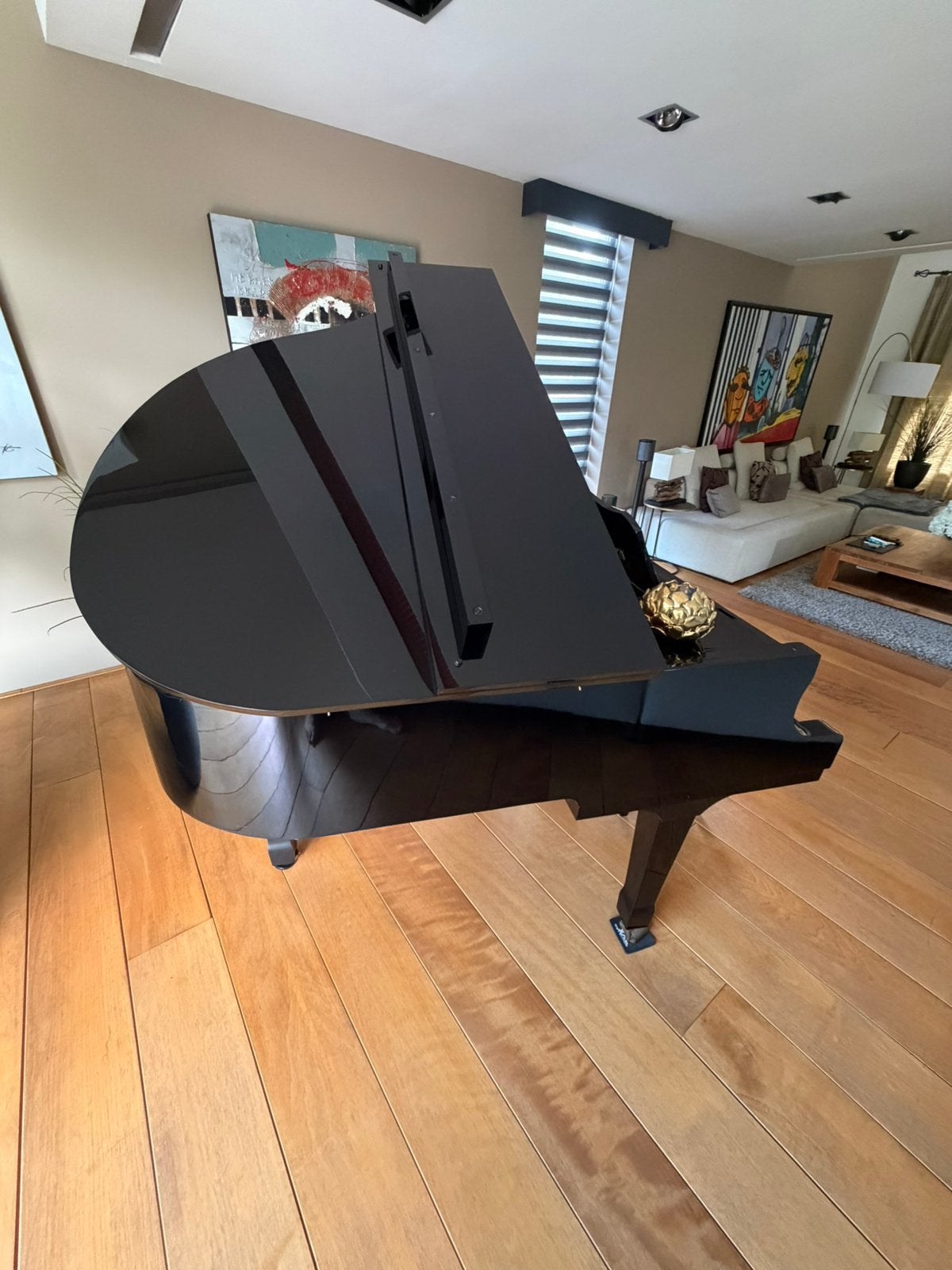 Silbermann babyvleugel G-152 + stoel – € 4.500, Muziek en Instrumenten, Ophalen, Zwart, Zo goed als nieuw, Hoogglans