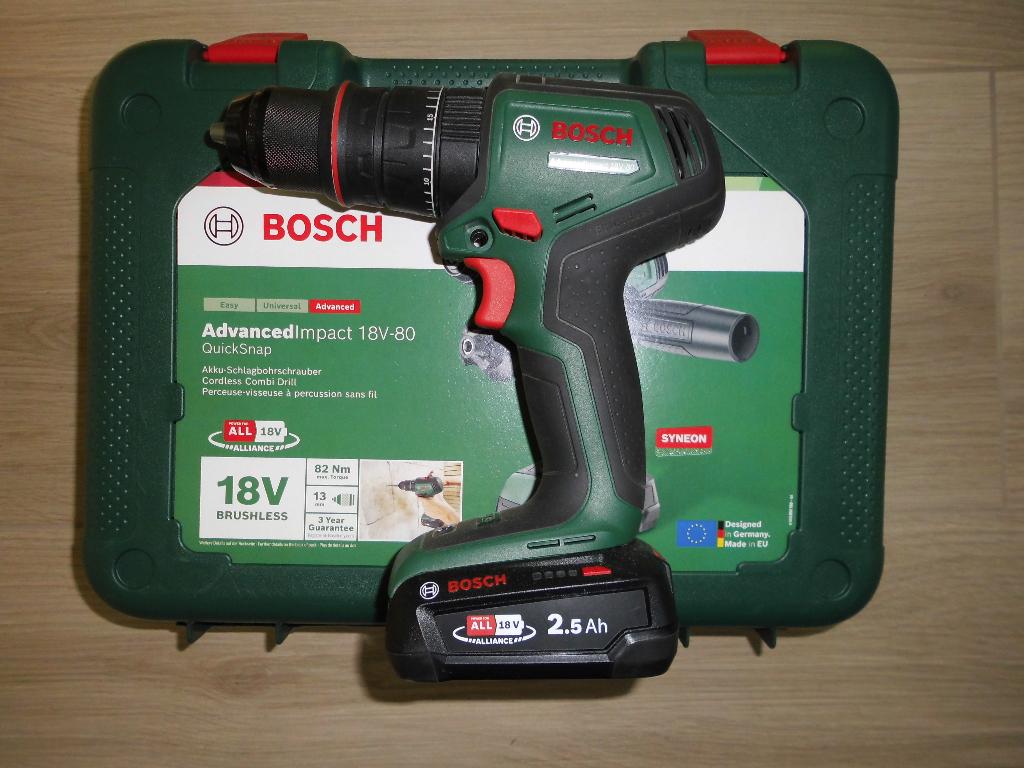 Bosch Boormachine AdvancedImpact 18V-80 QuickSnap, Bricolage & Construction, Outillage | Foreuses, Perceuse, Enlèvement