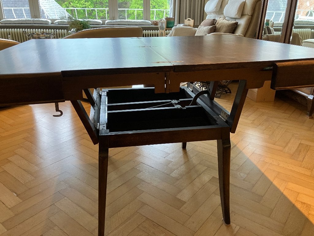 Zeldzame Vintage Eiken Menzel Tafel – Verstelbaar, Ophalen