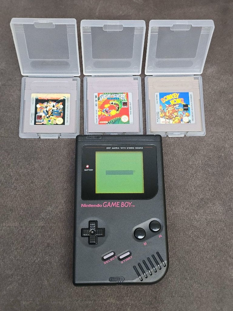 Gameboy DMG Zwart met 3 Games, Games en Spelcomputers, Spelcomputers | Nintendo Game Boy, Ophalen of Verzenden, Gebruikt, Game Boy Classic