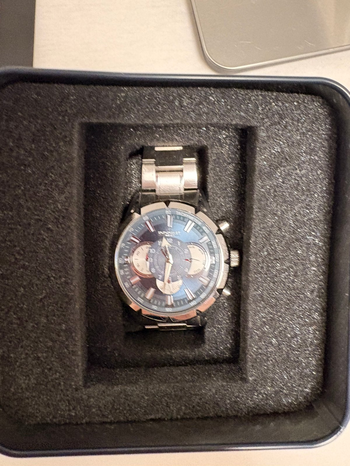 Zilveren horloge rotorcraft, Handtassen en Accessoires, Overige merken, Staal, Staal, Polshorloge