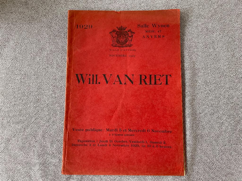 Will. Van Riet - salle Wynen vente publique 1929, Envoi, 20e siècle ou après, Utilisé