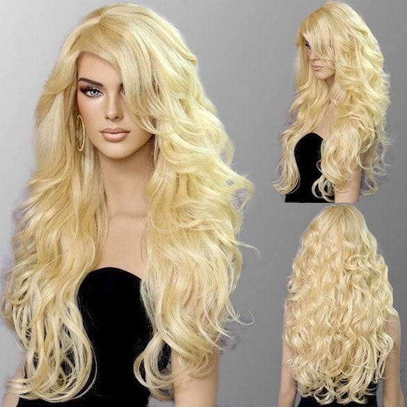 Pruik lang lichtblond haar met slagen model Vienna kleur 613, Ophalen of Verzenden, Nieuw