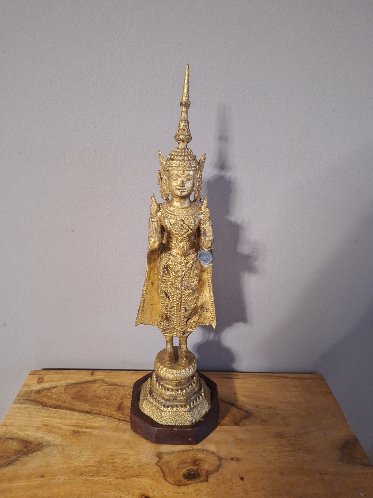 antieke bronzen Thaise staande Boeddhabeeld, Ophalen