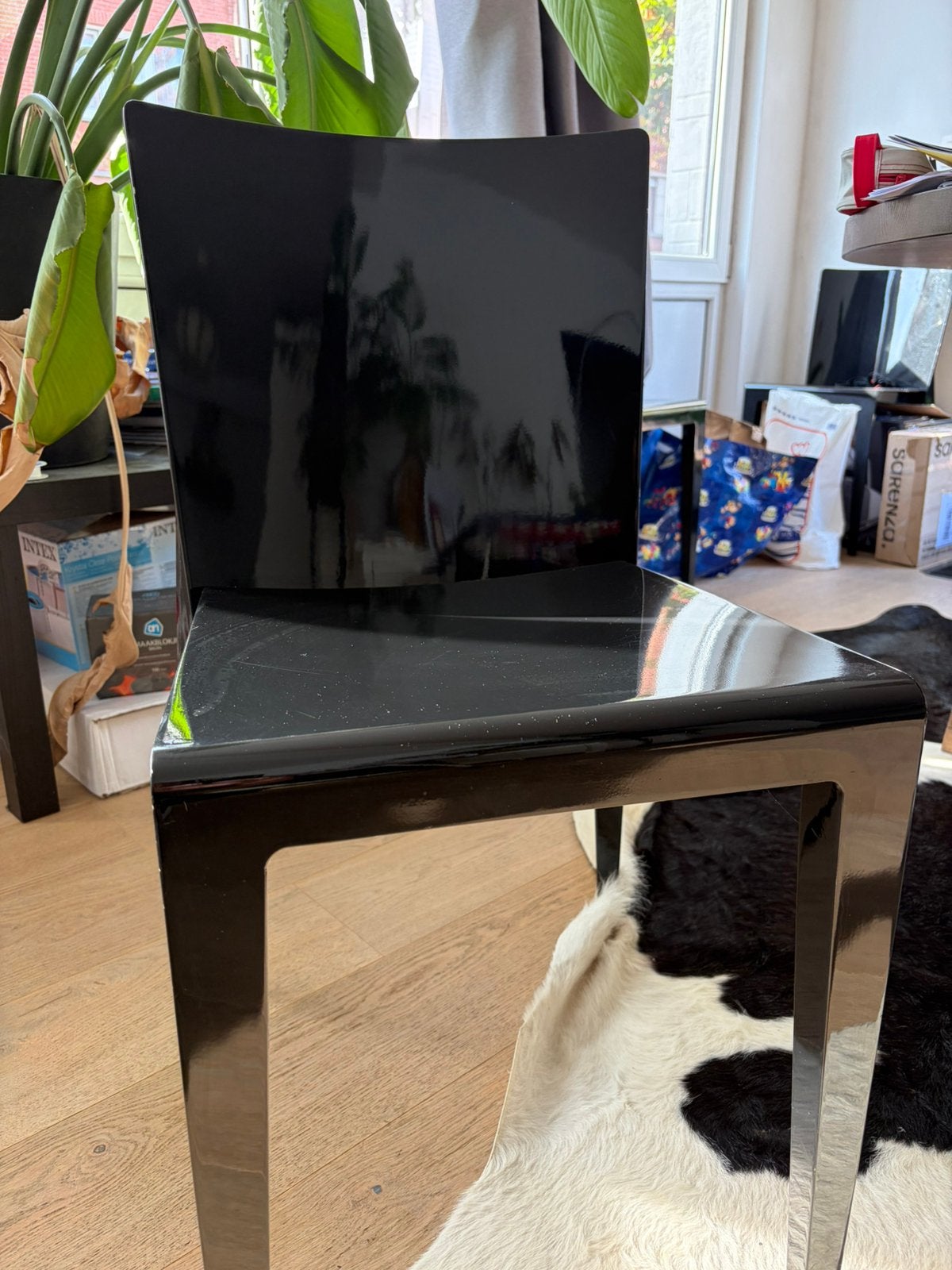 Set van 4 stoelen, Huis en Inrichting, Ophalen, Overige materialen, Gebruikt, Zwart