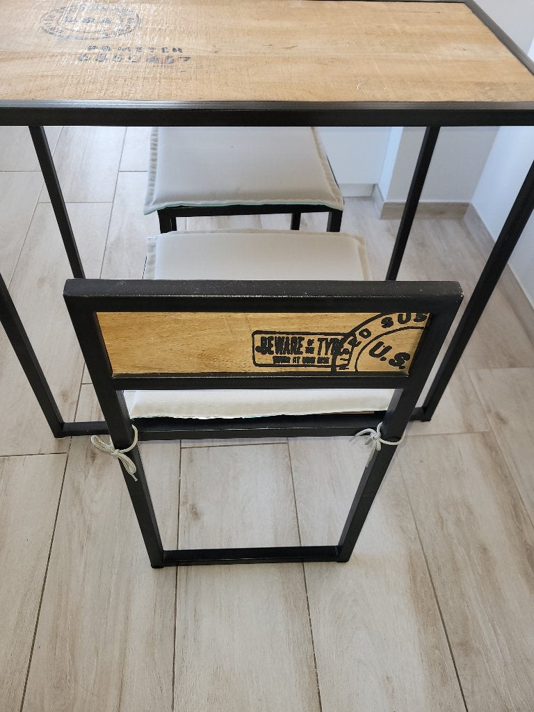 Table bois metal, Enlèvement, Utilisé, Rectangulaire, Bois