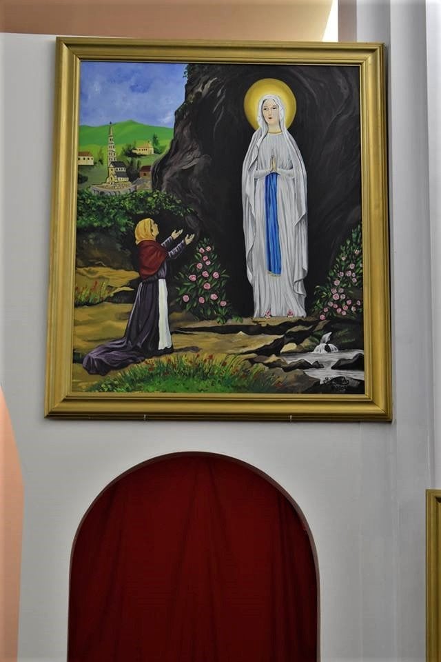 peinture de notre Dame de Lourdes, signe joky kamo, Enlèvement