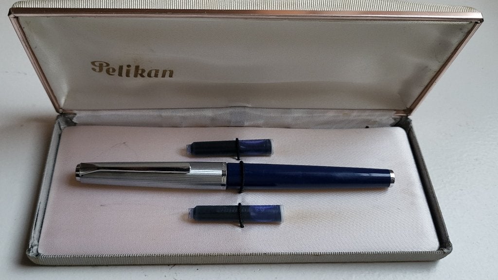 Vintage Pelikan 20 Silvexa vulpen, Ophalen, Gebruikt, Vulpen, Met doosje