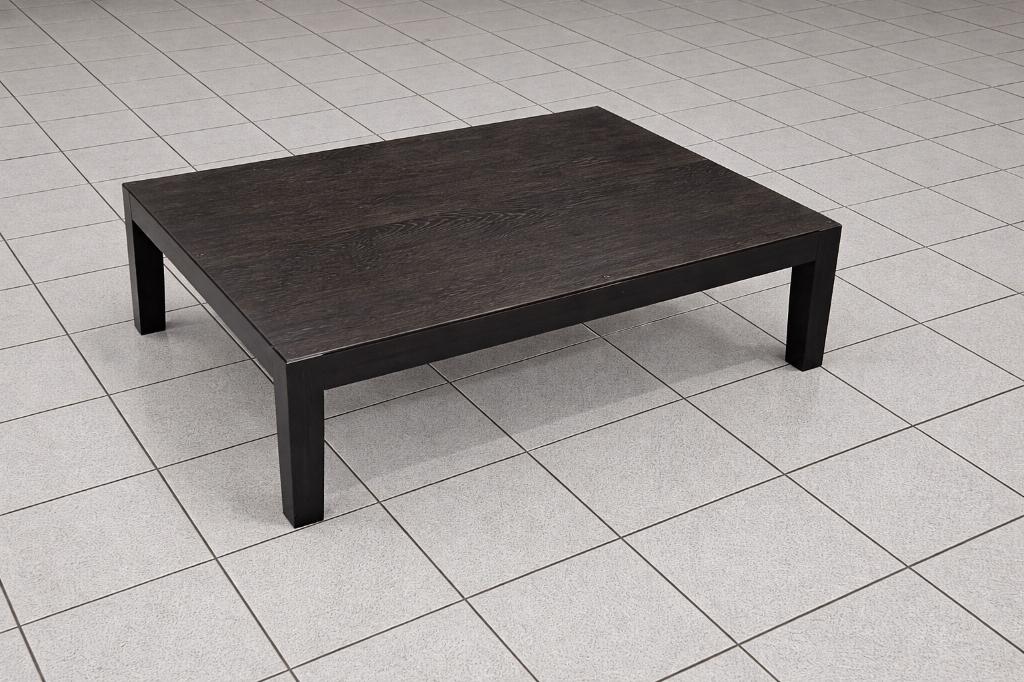 Moderne salontafel wengé met glazen blad – 130x90 cm, Huis en Inrichting, Tafels | Salontafels, Ophalen, Overige materialen, Gebruikt