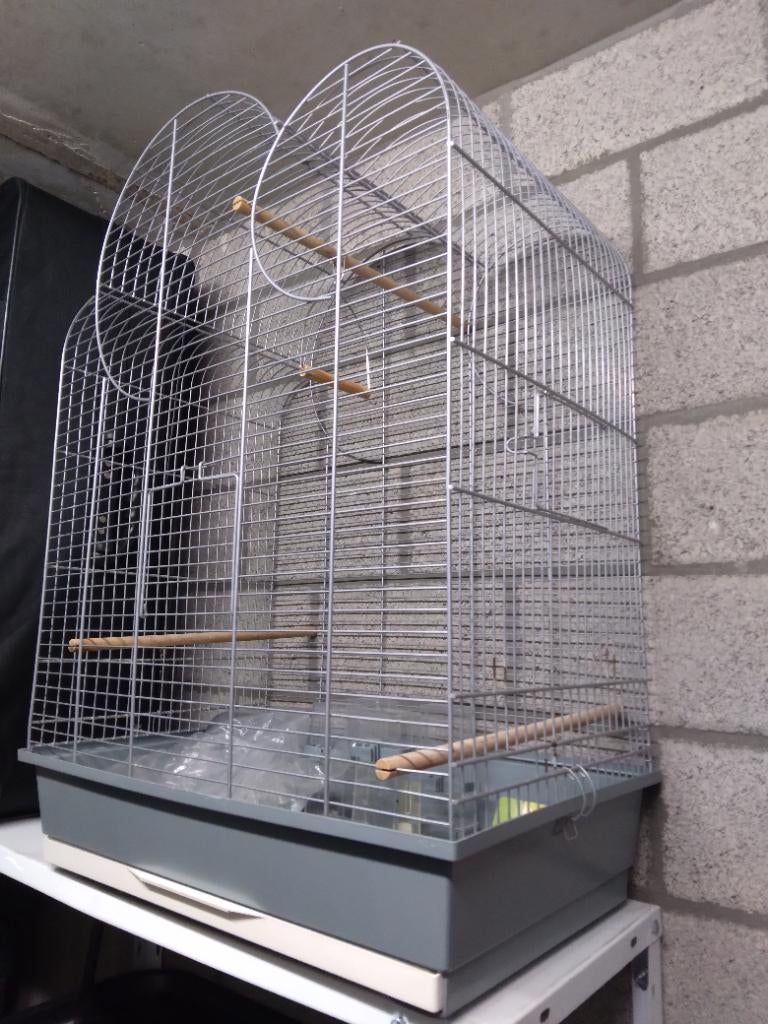 Parkietenkooi, Dieren en Toebehoren, Vogels | Hokken en Kooien, Ophalen, Zo goed als nieuw, Aluminium, Vogelkooi