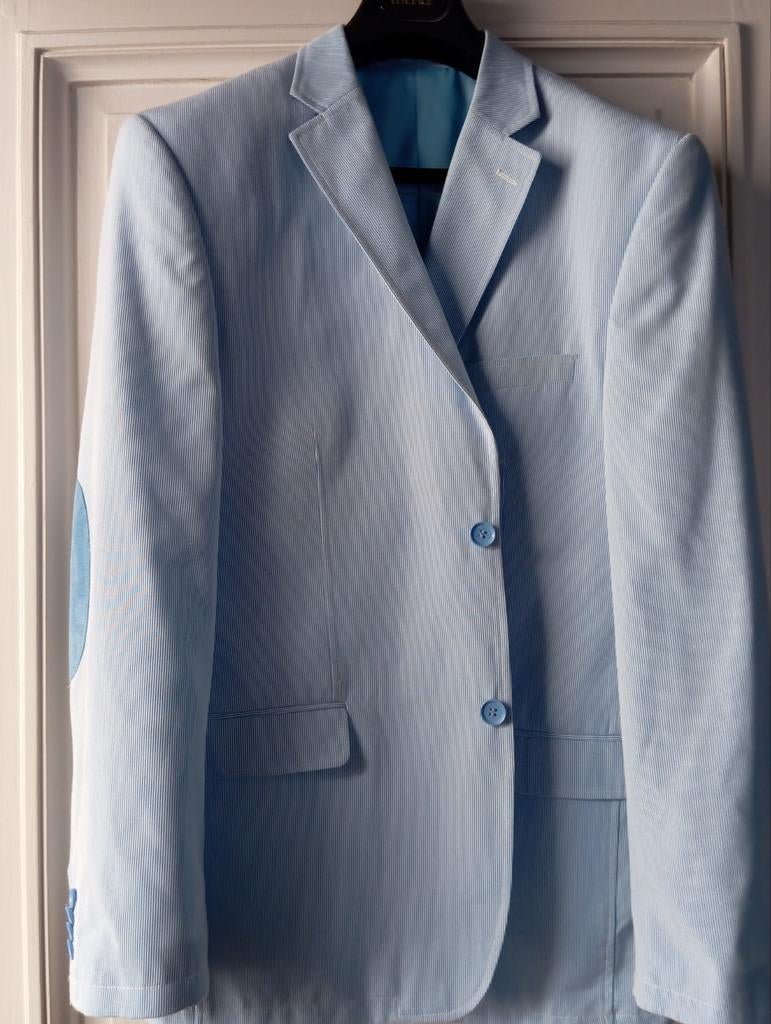 Blazer rayé bleu clair Tailor&Son Excellent Clothing, 56, Enlèvement ou Envoi
