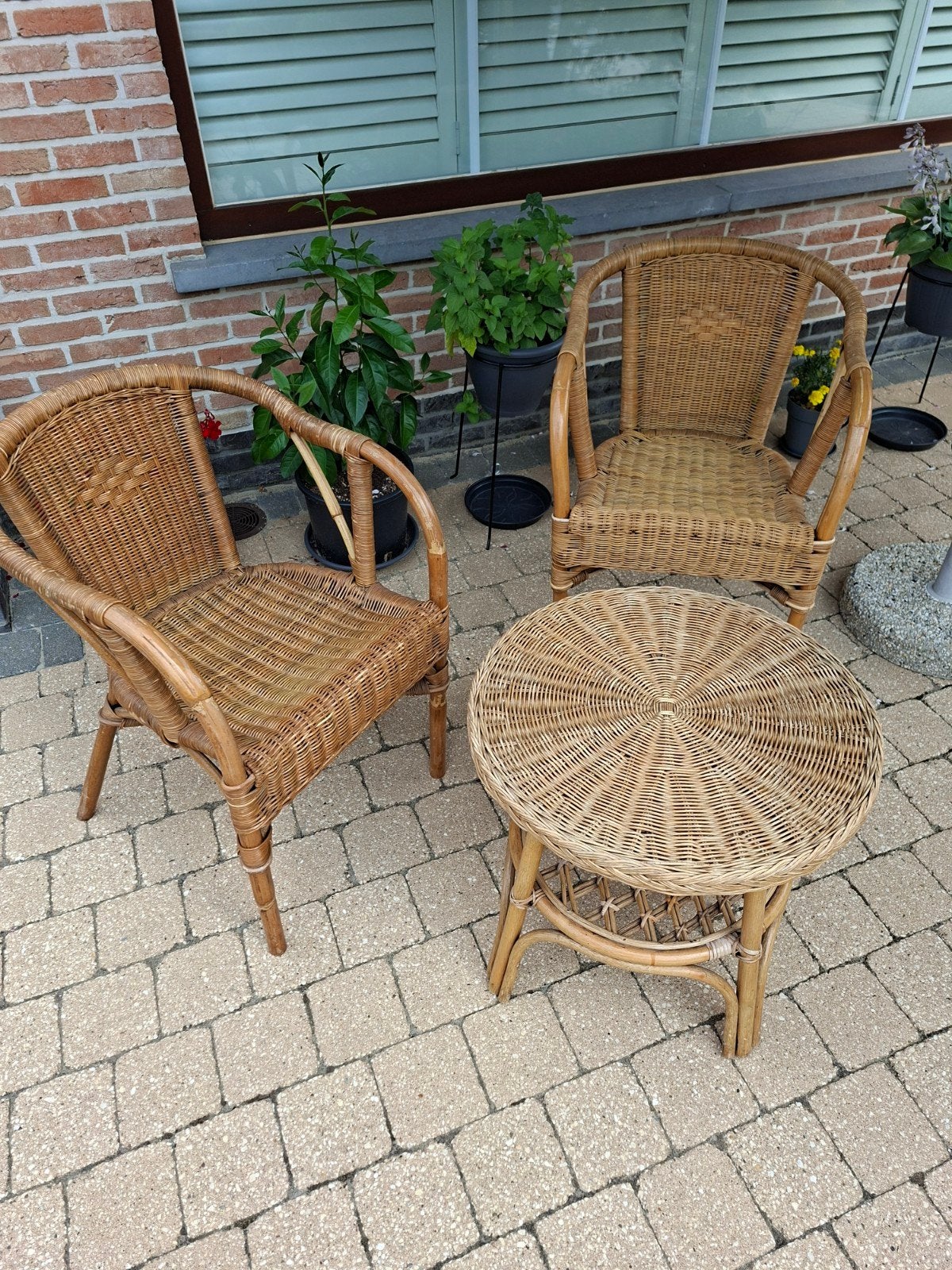 Tuinsetje in rotan, Tuin en Terras, Ophalen, Rotan
