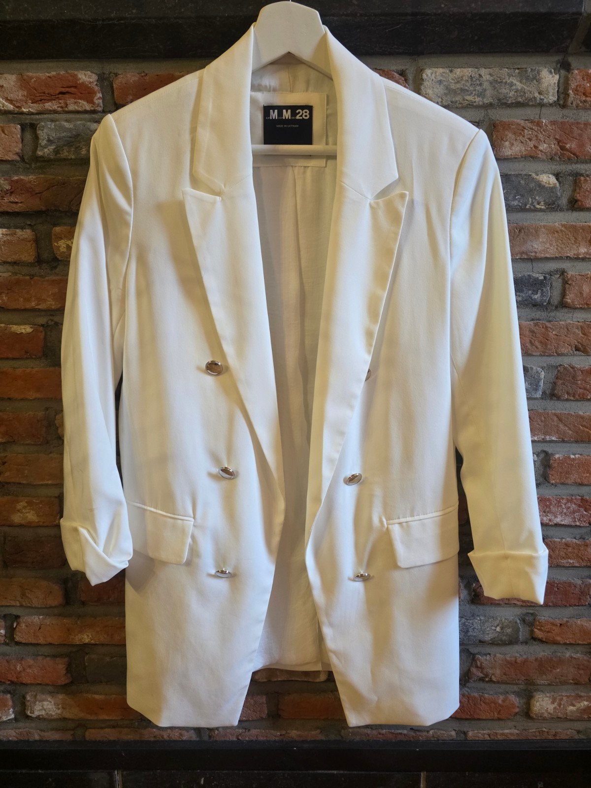 Witte blazer, Kleding | Dames, Jasjes, Kostuums en Pakken, Kostuum of Pak, Wit, Bershka, Zo goed als nieuw