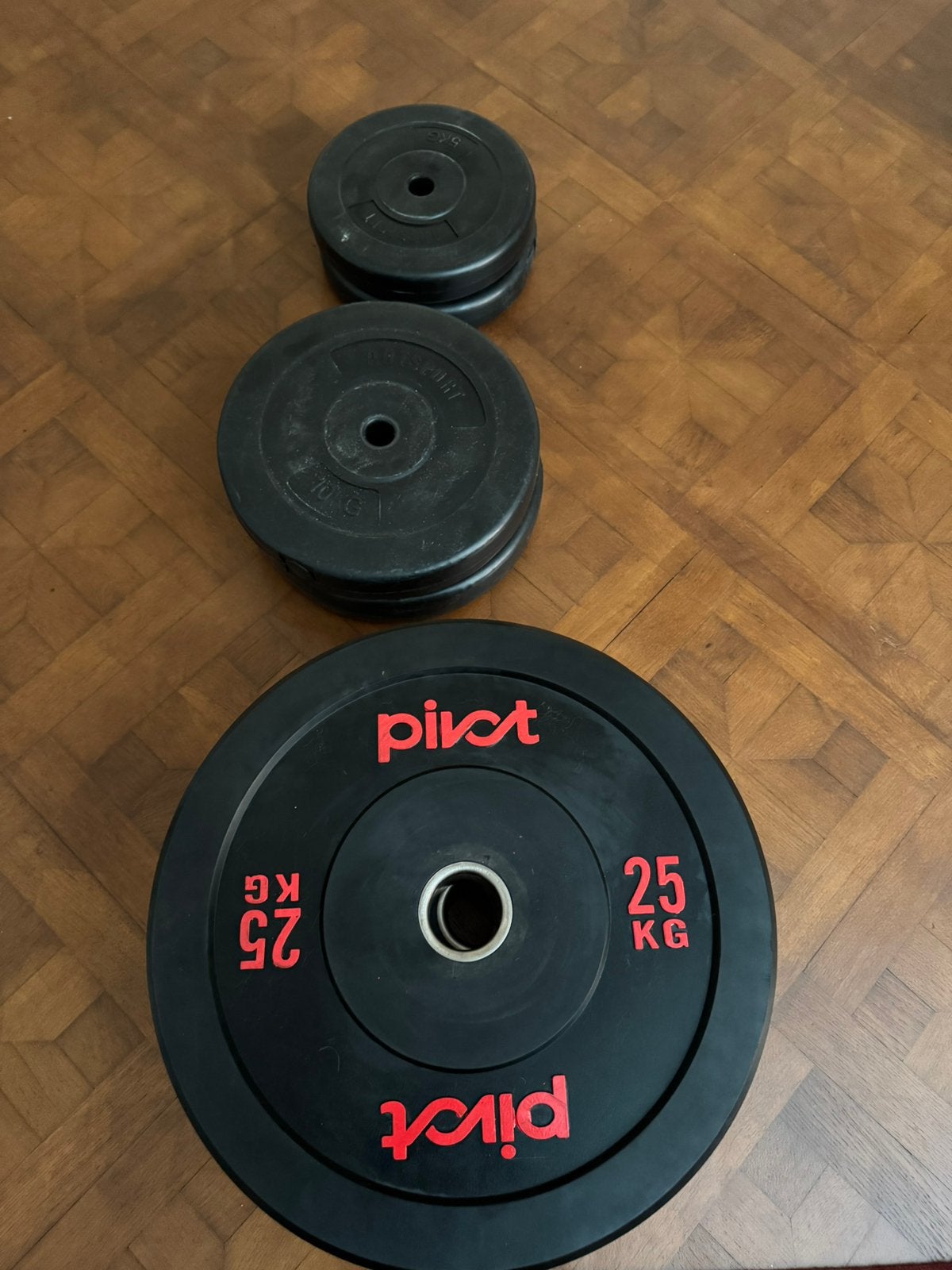 Gewicht schijven 2x10kg 2x5kg 2x25kg, Sport en Fitness, Fitnessmaterialen, Ophalen, Zo goed als nieuw