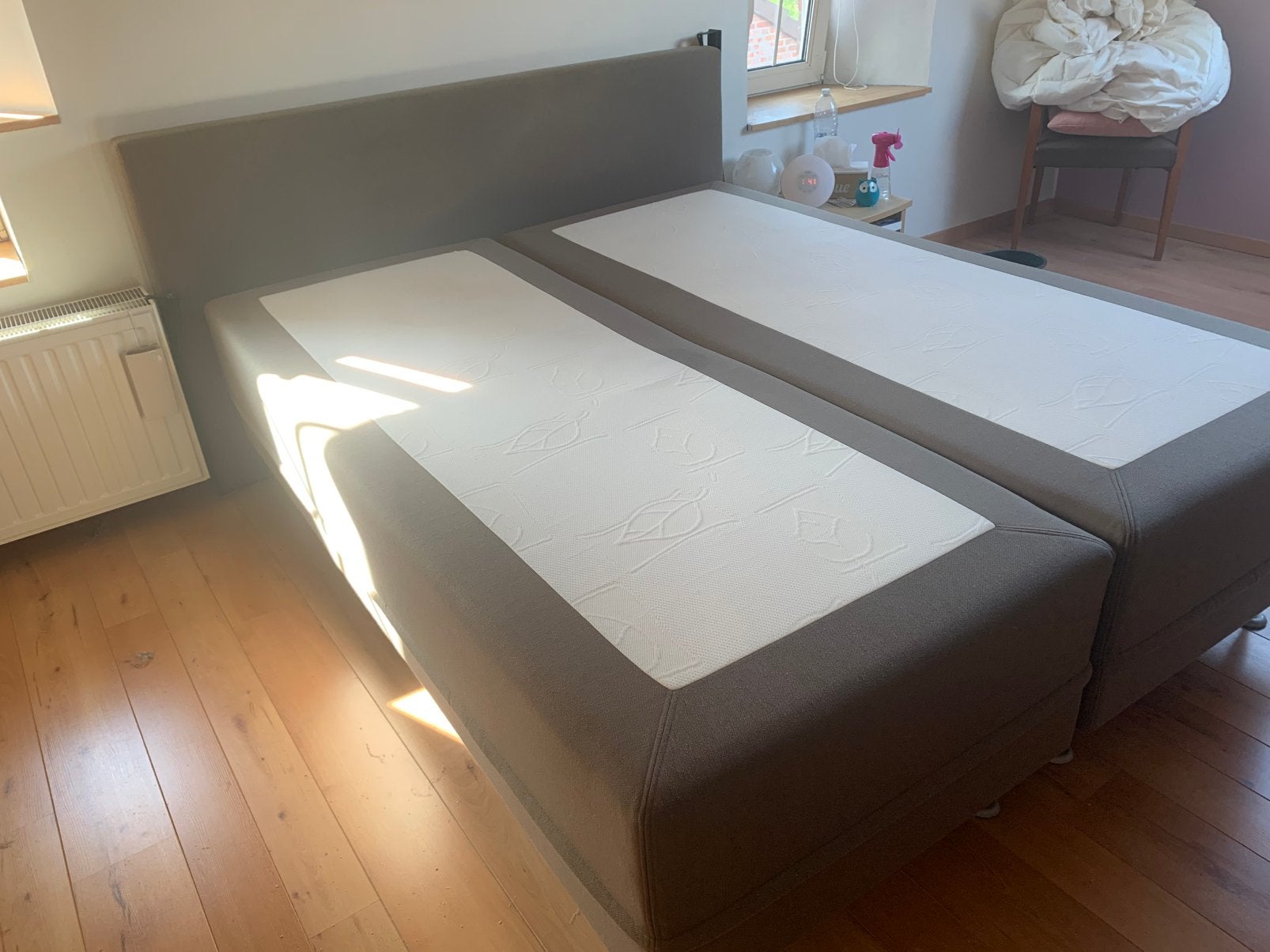 Elektrische boxspring 160x200 Swiss Sense taupe, Brun, Enlèvement, Utilisé, 200 cm