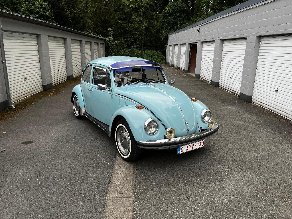 VW kever 1972 1600cc Double Carbu - volledige historiek, Autos, Coccinelle, Noir, Particulier, Cuir synthéthique